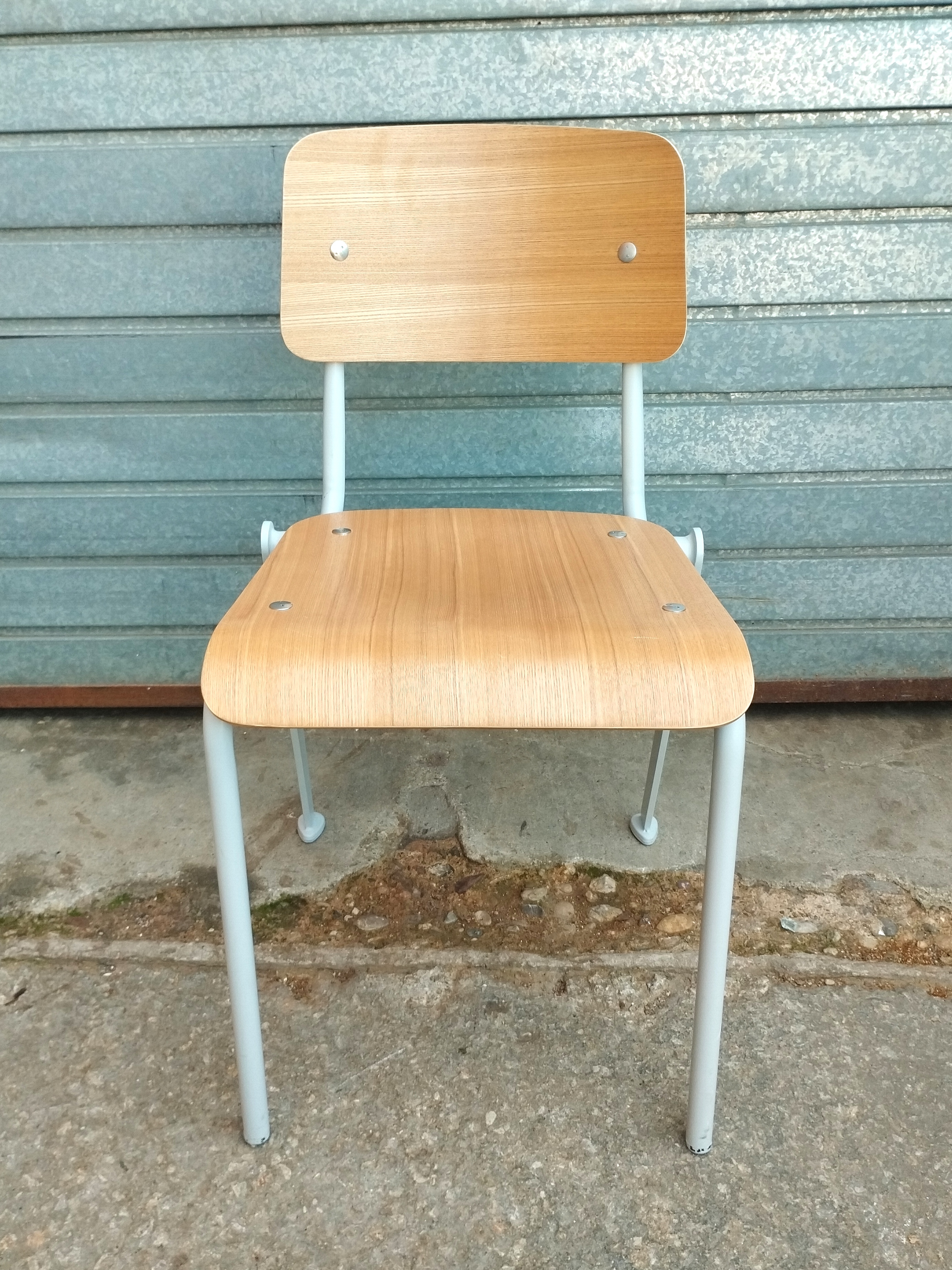 silla industrial mio metal madera 46.5-76x39x54 20u